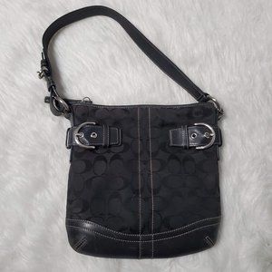 COACH Black Hobo Signature Jacquard Sling Purse, No. C06M-3577